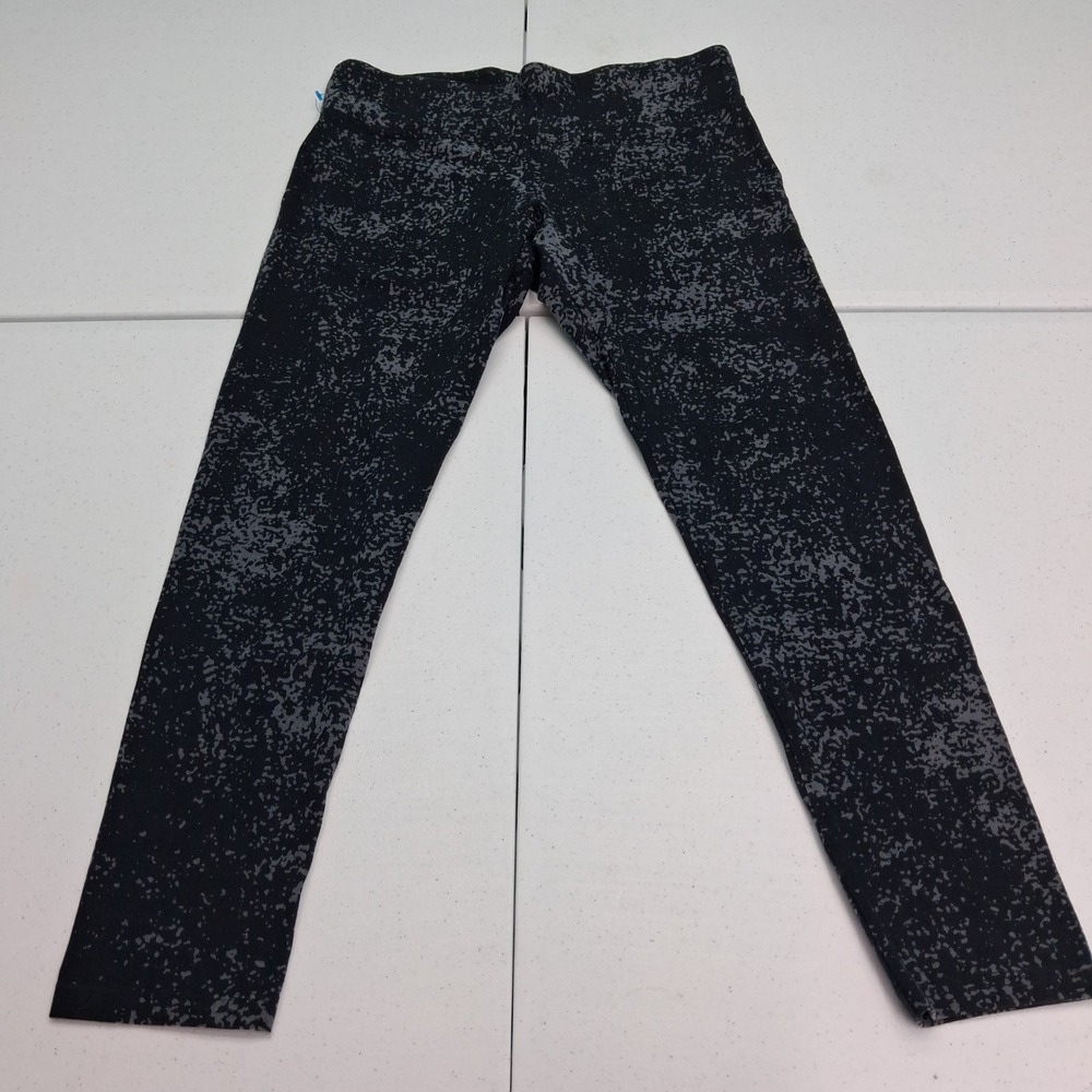 Calvin Klein Performance Leggings Large Black Grey Splatter Acid Wash Athletic